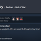 Steam review for God of War on PC reading "fix the negative mouse acceleration."